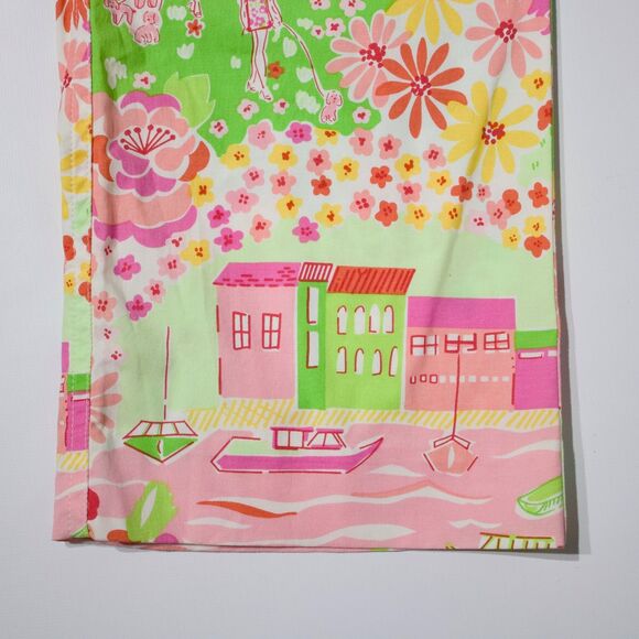 VTG Y2K Lilly Pulitzer White Label Palm Beach Liza Capri Straight Pants 0 - Picture 4 of 13